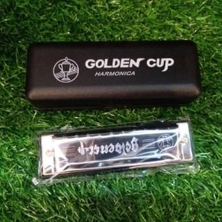 [โค้ดส่วนลด-📸] เมาท์ออแกน Harmonica ฮาร์โมนิก้า Harmonica Golden Cup 10 ช่อง เลือกคีย์ได้ สีเงิน