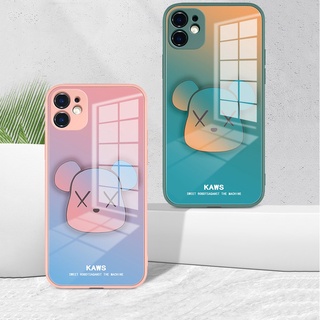 ลายการ์ตูน Kaws เคสโทรศัพท์กระจก เคสไอโฟน สําหรับ iPhone 12 11 Pro Max Xr Xs Max