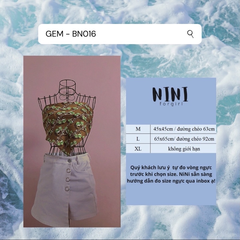 Bandana Bandana Bandana | BN016 | ผ้าโพกหัว | ผ้าพันคอหน้าอกลายหยกอัญมณี