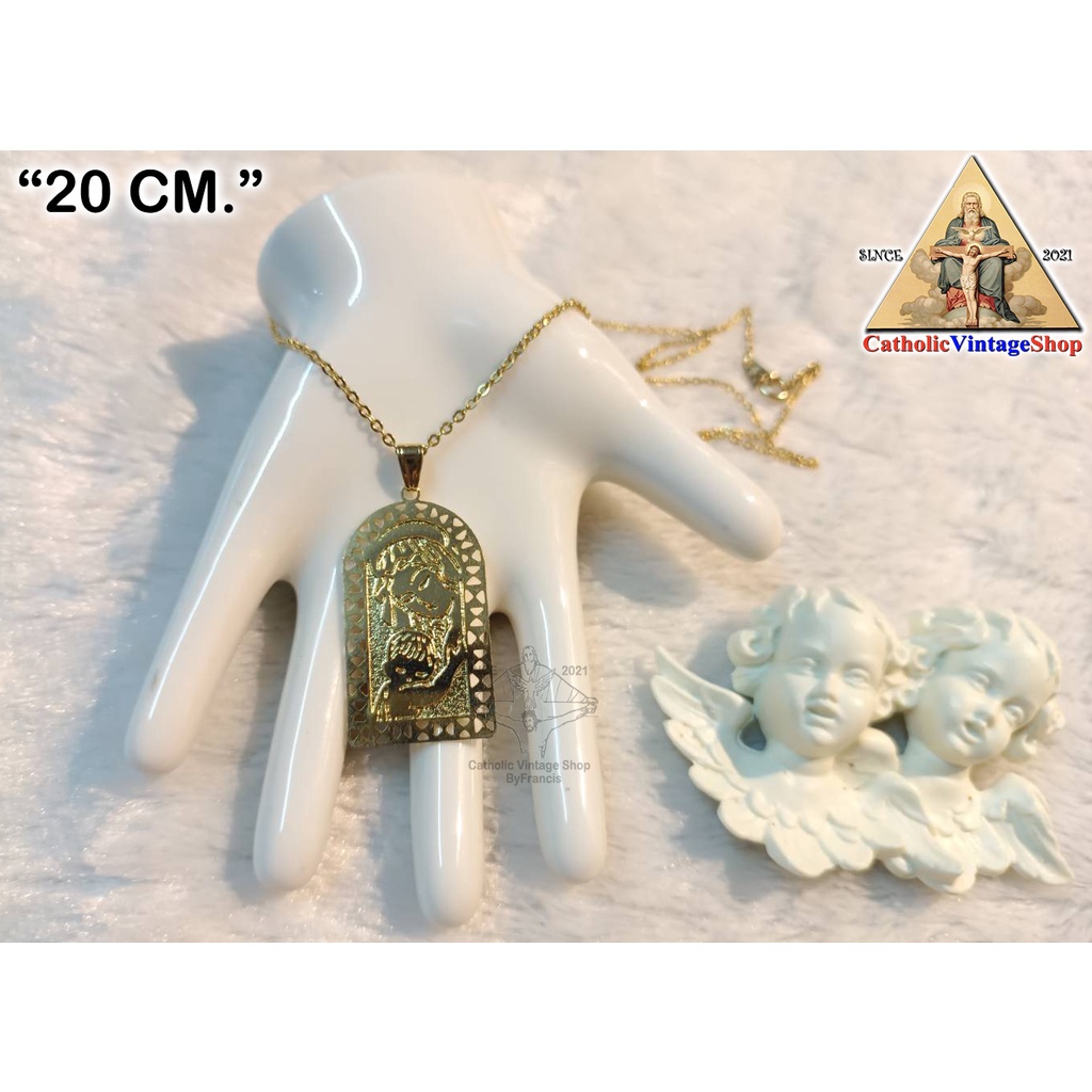 สร้อย กะไหล่ทอง สร้อยคอ เหรียญพระแม่มารีย์อุ้มพระกุมาร (Mother of God)   Necklace Catholic คาทอลิก ศาสนาคริสต์