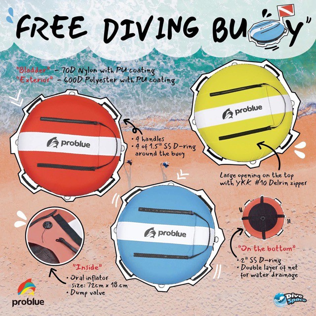 Problue Free diving Bouy ทุ่นลอย สำหรับ ฟรีไดฟ์วิ่ง