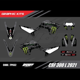 สติ๊กเกอร์วิบาก Honda CRF 300L 2021 ทั้งคัน Graphic kit สติ๊กเกอร์เคลือบเงา สุดคุ้ม