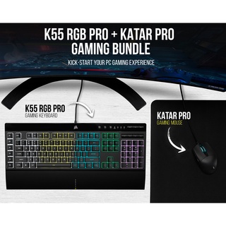 เมาส์+คีย์บอร์ด ราคาพิเศษ❗❗ CORSAIR GAMING K55 RGB PRO + KATAR PRO GAMING BUNDLE💥รับประกันศูนย์ ASCENTI💥