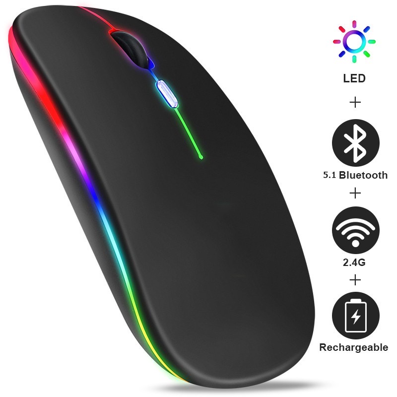 เมาส์ เมาส์ไร้สาย เมาส์บลูทูธ Wireless Bluetooth Mouse มีแบตในตัวชาร์จได้ เชื่อต่อง่ายและใช้สะดวก มี 9 สี 4 โหมดให้เลือก