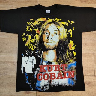 NIRVANA KURT COBAIN BOOTLEG OVP OVERPRINT เสื้อวง เสื้อทัวร์ ผ้าร้อยฟอกนุ่ม เฟดเสมอ