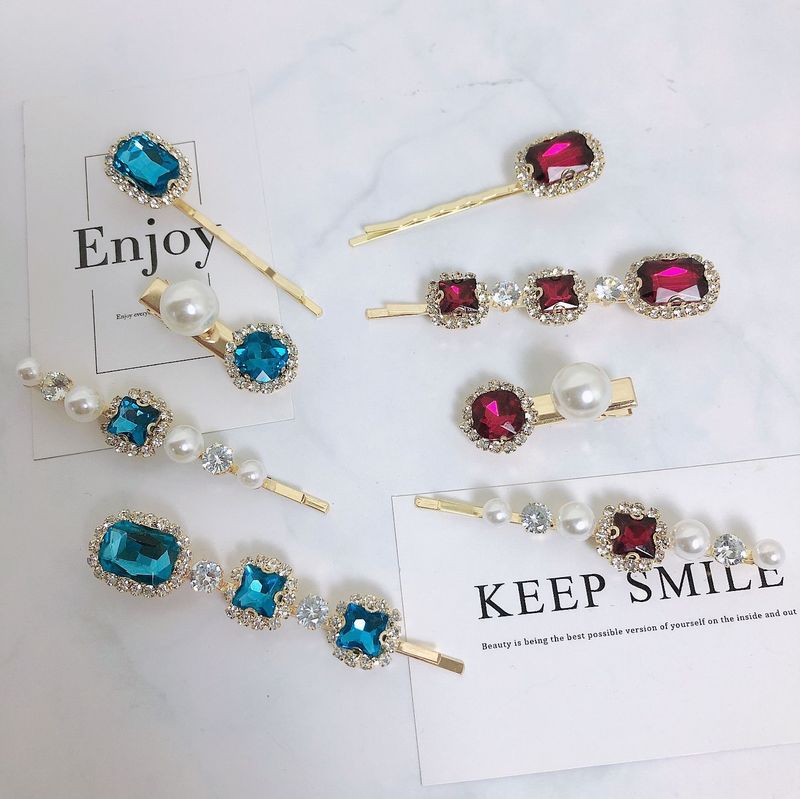 ชุดกิ๊บติดผม Rhinestone ย้อนยุคสีมรกตที่เรียบง่ายและสวยงาม, คลิปหนีบผมด้านข้างที่หักด้วยแสงหรูหราทั้งหมด, คลิปด้านบน, คลิปคำเดียว