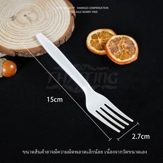 ช้อน,ส้อม สีดำ/สีขาว/สีใส (100อัน) อุปกรณ์บนโต๊ะอาหาร ช้อนพลาสติก ส้อมพลาสติก