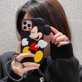 ✨ส่งเชือกเส้นเล็ก✨เคสไอโฟน14 Pro Max 13 12 11 เคส for iPhone 14พลัส มิกกี้ การ์ตูน พกง่ายๆ การป้องกันการตก Case