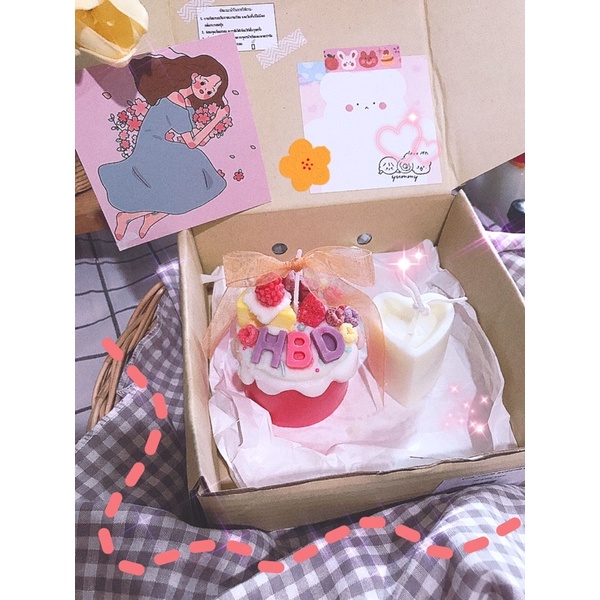 set เทียนหอมbirthday cake+minimal สุดคุ้ม หอมนาน กลิ่นพิเศษ