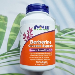 เบอร์แบร์รีน ส่งเสริมการเผาผลาญกลูโคส Berberine Glucose Support 90 Softgels (Now Foods®)