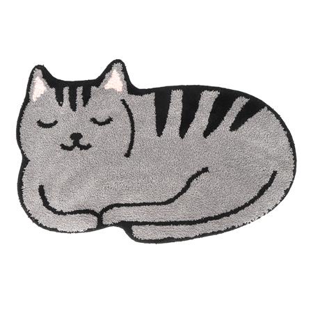 พรมผืนใหญ่ พรมในบ้าน พรมเช็ดเท้า พรม HOME LIVING STYLE CAT 60x90 ซม. สีเทา พรมปูพื้น แผ่นพรมปูพื้น