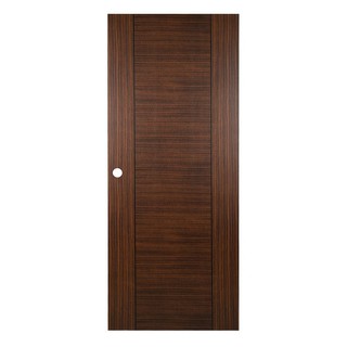 Interior door POLYVINYL LAMINATED DOOR KING P2 80X200CM DARK BROWN Door frame Door window ประตูภายใน ประตูภายในโพลีไวนิล