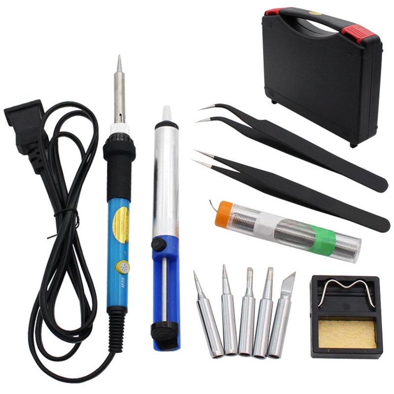 110V Electric Soldering Iron Kit Adjustable Temperature Welding ...