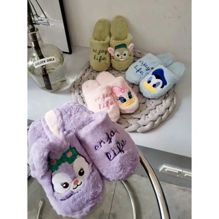 ราคา🔥พร้อมส่ง🔥รองเท้าสลิปเปอร์ ลายการ์ตูนน่ารักๆ รองเท้าใส่ในบ้าน Disney’s Slipper อยู่บ้านก็มุ้งมิ้งได้ ขนฟู สัมผัสนุ่มนิ่ม