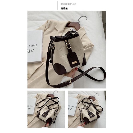 พร้อมส่ง010-กระเป๋าสะพายข้าง ทรงขนมจีบ หนังpu คลิปถ่ายจากงานจริง ...