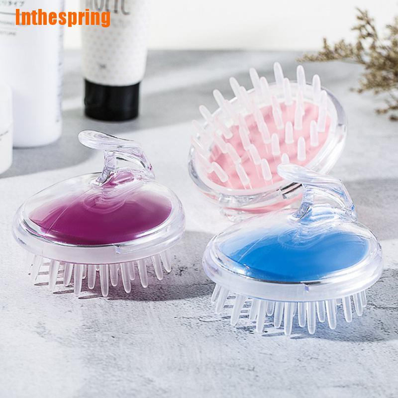(Inthespring) แปรงหวีซิลิโคน สําหรับนวดหนังศีรษะ แชมพู 1 ชิ้น