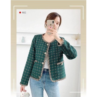 เสื้อคลุมทวิส งานสวยไม่ตกตา มีซับในด้วยแม่อกได้ถึง39"