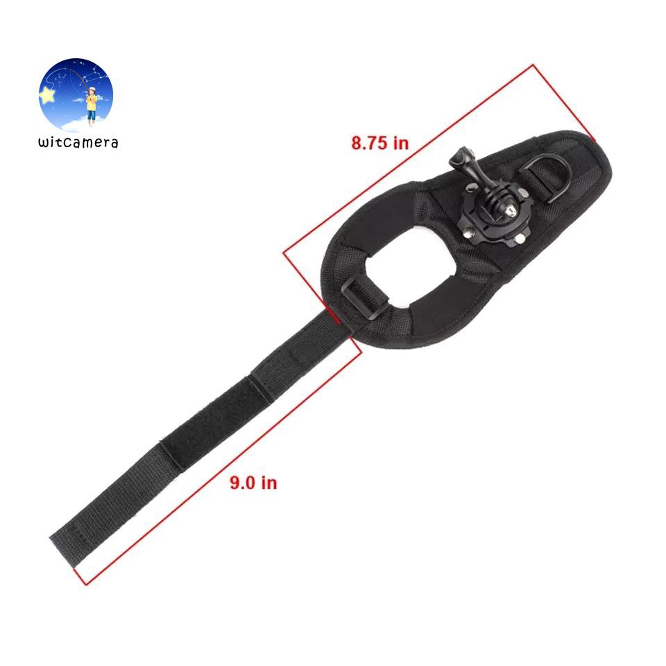 360 Degree Rotating Globe Style Wrist Strap Band Mount Hand Palm Belt Lanyard Holder with Screw for GoPro Hero SJCam YI