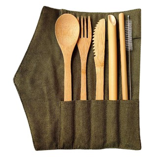 Tableware set PORTABLE UTENSIL SET DEIM 6PCS GREEN Tableware Kitchen equipment ชุดอุปกรณ์บนโต๊ะอาหาร ชุดช้อนส้อมพกพา BAM