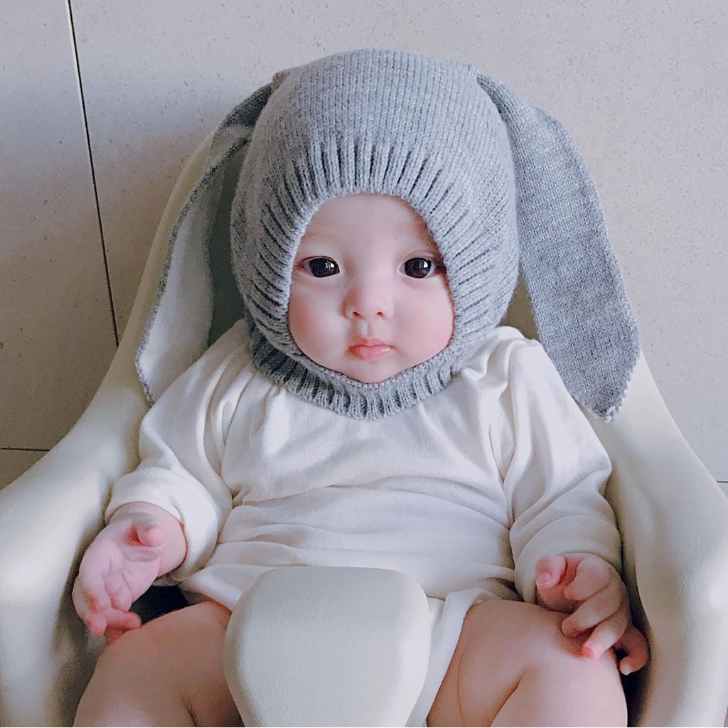 หมวกไหมพรมมีหูยาวของเด็กล็ก