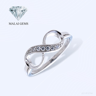 Malai Gems แหวนเพชร infinity เงินแท้ 925 เคลือบทองคำขาว ประดับเพชรสวิส CZ รุ่น221-R12744 แถมกล่อง แหวนเงินแท้ แหวนเงิน