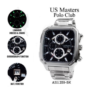 US Master Polo Club นาฬิกาผู้ชาย  สายสเตนเลสสตีล รุ่น AS11.259-BK