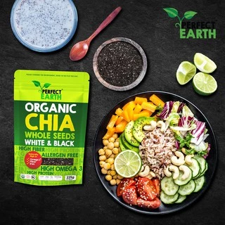 Perfect Earth Chia Seeds 225 g. เพอร์เฟคเอิร์ธ เมล็ดเจียออร์แกนิค 225 กรัม