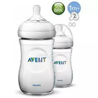 ขวดนม Philips Avent Natural ขนาด 9 ออนซ์ 260 มล. สีใส