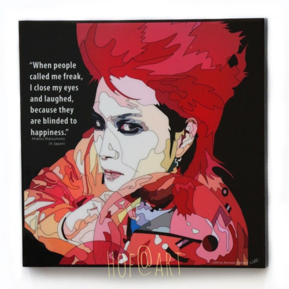 Hideto Matsumoto #1 ฮิเดะ Hide วง ‎X Japan ฮิเดโตะ มัตสึโมโตะ รูปภาพ​ติด​ผนัง​ pop art กรอบรูป คำคม 