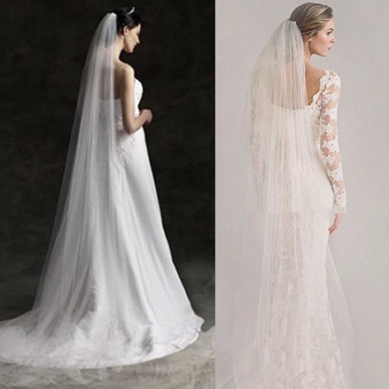 VL02 3 ม. ยาว WEDDING VEIL BRIDAL VEIL