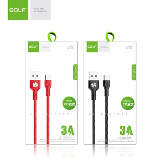 สายชาร์จ Type-C USB GOLF รุ่น GC-60 T แบบสายถักของแท้ 100% 2.1A หัวไทป์ซี Golf Type-C cadce 1 M. charga &amp; Data cable