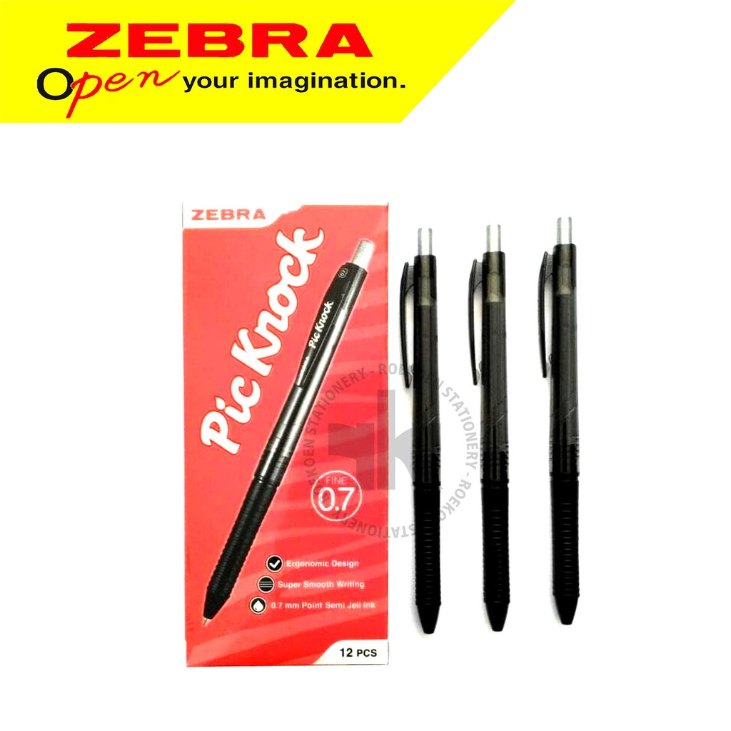 Zebra Pic Knock Retractable Ballpen Semi Gel Fine 0.7mm