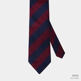 Navy Red Strip RN Two tone  Necktie-เนคไทสีแดงกรมทูโทน