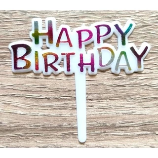 ป้ายปักเค้กhappy birthday แบบพลาสติก 25ชิ้น/ชุด