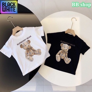 BWCB -เสื้อยืดแขนสั้น คอกลม พิมพ์ลาย Burberry แฟชั่นสําหรับเด็กผู้ชาย เสื้อยืดถูกๆ Street apparel oversize