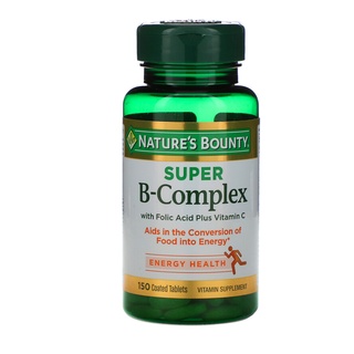 Natures Bounty Super B-complex with Folic Acid Plus Vitamin C, 150 Coated Tablets