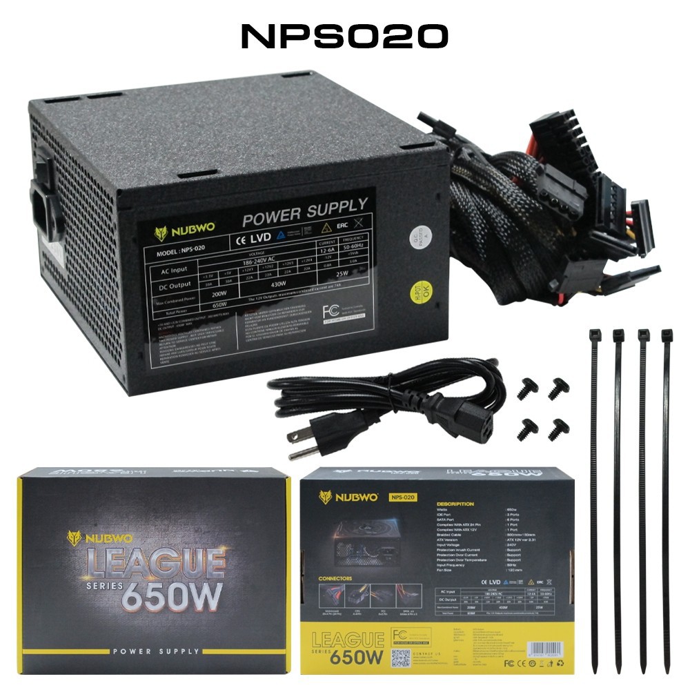 PSU Nubwo NPS-020 650 w / NPS-030 550 w / GEARMASTER 550 WATT   GPS-002( Power Supply )