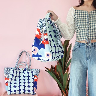 กระเป๋า-Lilly tote bag กระเป๋าผ้าใบใหญ่ใส่ของเที่ยวต่างจังหวัด ต่างประเทศ กระเป๋าผ้าแคนวาส   สายหิ้วได้ 2 แบบ