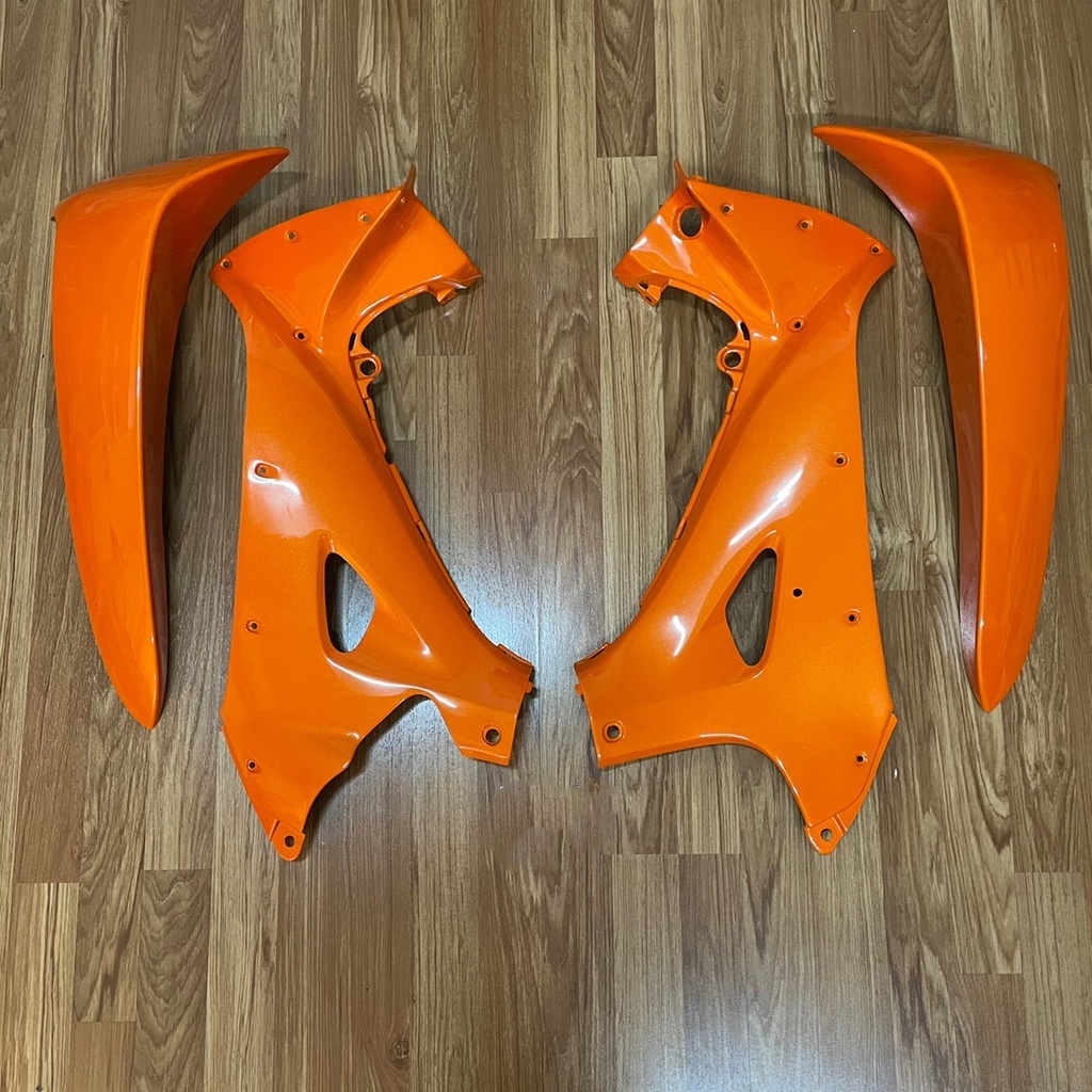 Wave 125 R บังลมนอก+ใน รูกลม สีส้ม