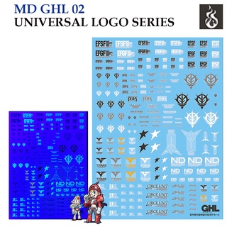 ดีคอลน้ำ [Ghost] GHL 02 UNIVERSLA LOGO SERIES (HIQ) Fluorescent WATER DECAL G GHL02