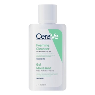 เซราวี CERAVE Foaming Cleanser Gel โฟมทำความสะอาดผิวหน้าและผิวกาย สำหรับผิวธรรมดา-ผิวมัน เป็นสิวง่าย 88ml.(โฟมล้างหน้า)