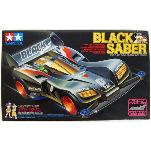 พลาสติก โมเดล ประกอบ TAMIYA Mini 4WD BLACK SABER (ไม่มีมอเตอร์)