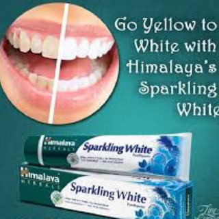 🇮🇳 Himalaya Sparkling White ฟอกฟันขาวด้วยยาสีฟันสมุนไพร !!!! ไม่มีสารเคมีทำร้ายผิวฟัน ช่วยขจัดคราบเหลืองที่ฟัน