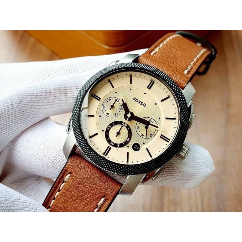 (ผ่อน0%) นาฬิกาชาย FS5620 Fossil Machine Chronograph Men’s Watch, Brown Leather   ✔️หน้าปัด42 mm. สายหนัง สีน้ำตาล