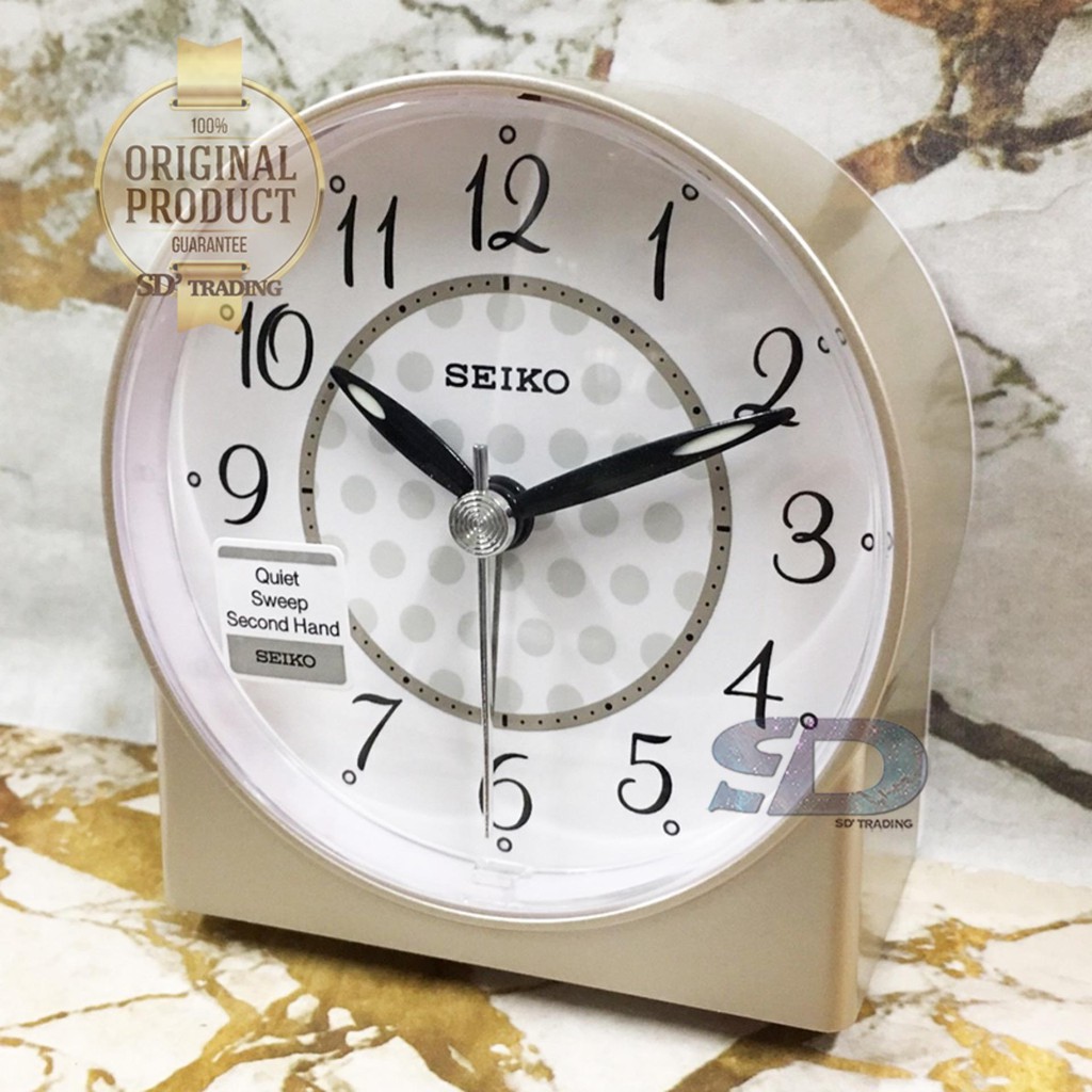 SEIKO นาฬิกาปลุก Alarm Clock รุ่น QHE136A - สีบอร์นทอง
