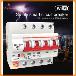 【Fast Delivery】 Smart WIFI Circuit Breaker 3P IoT Air Switch Smart Life/tuya Smart APP Control Support Amazon Alexa Google Home 【Veemm】