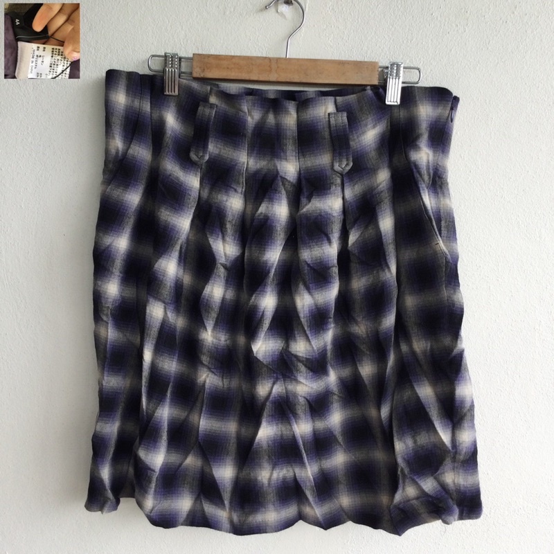 กระโปรงสั้น สีเทา ลายสก็อต 22OCTOBER