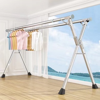 ราวตากผ้า balcony floor folding clothes drying rack shelf ขนาดสินค้า 160/200/240cm