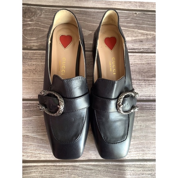 Gucci Dionysus Leather Loafer, Black มือสอง 38EU/24CM