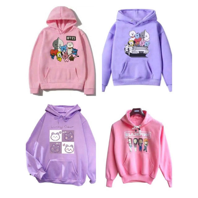 เสื้อสเวตเตอร์เด็กผู้หญิง Blackpink|Poni Girl Hoddie|เด็ก Blackpink Hoddie|Bts BT21 เสื้อกันหนาวเด็ก